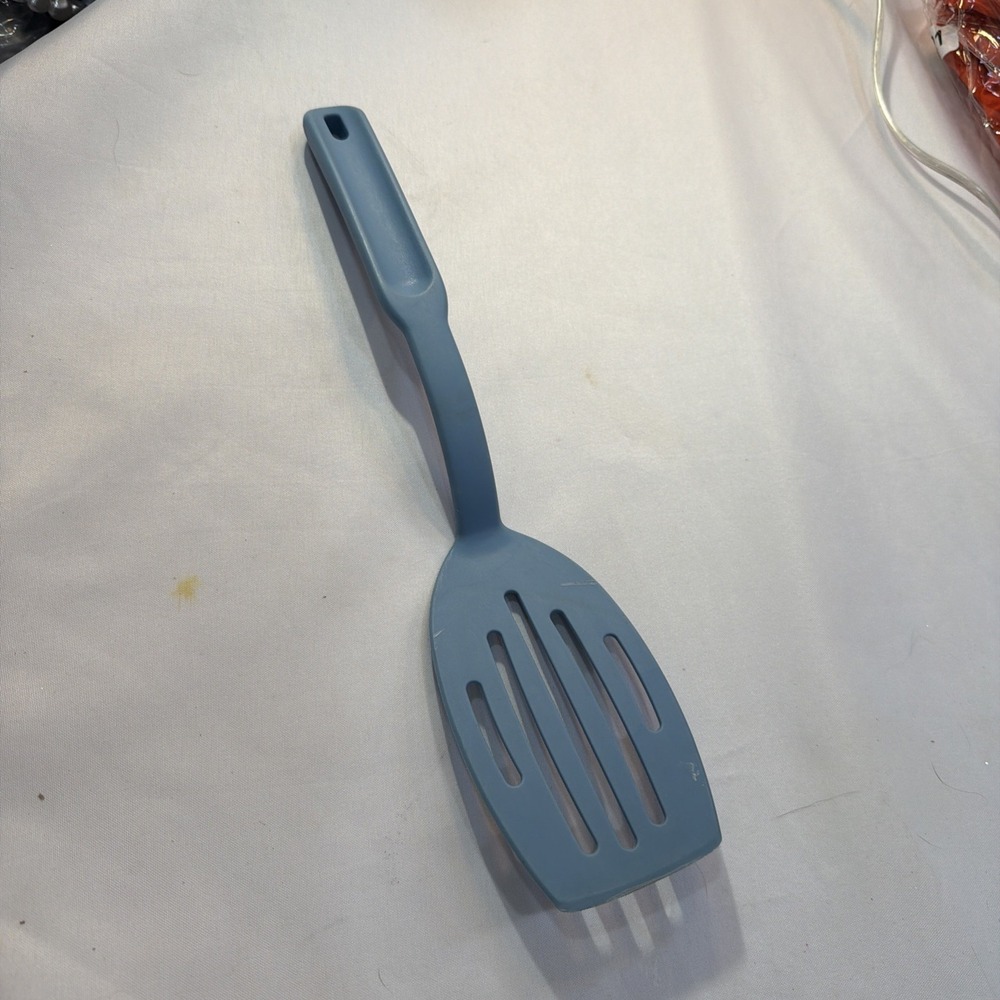Pampered Chef VTG Blue Nylon Slotted Spatula Turner Heat Resistant 13"